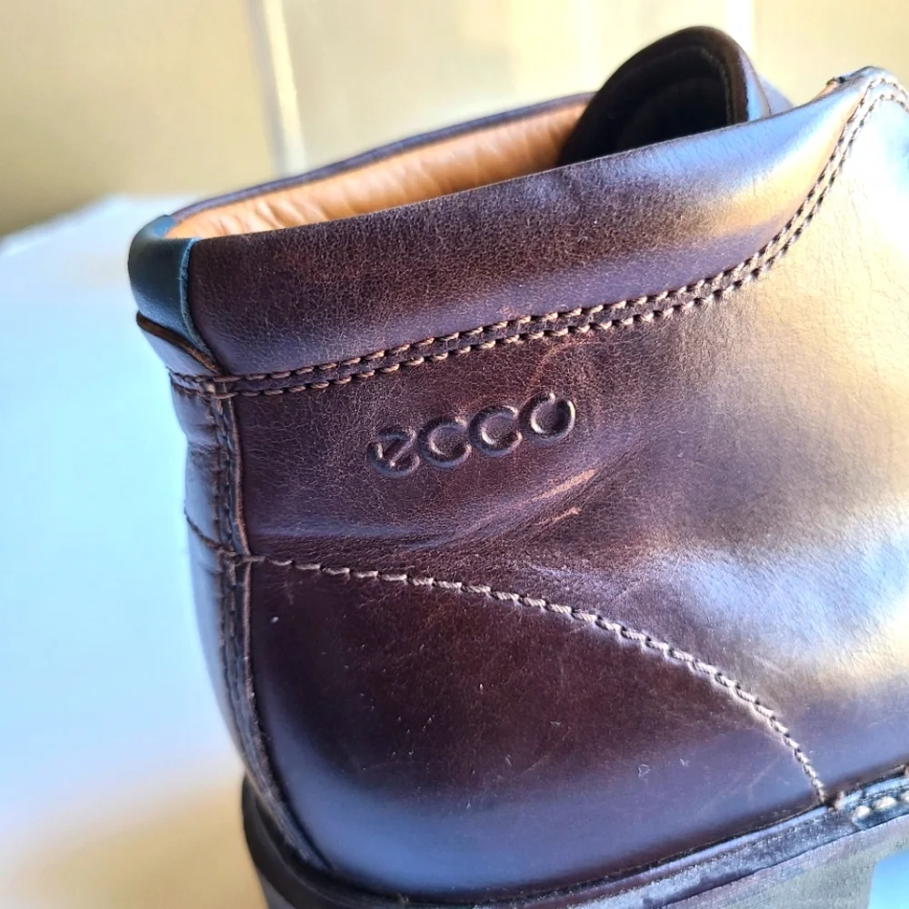 Ecco Chukka Boots Mens Size EU 40 US 7 Brown Leather Ankle Boots